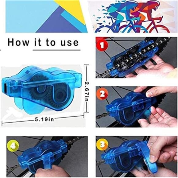 Bike Cleaning Kit (9pcs), Including Chain Cleaner for Cycling, Brush Tools - Picture 2 of 8